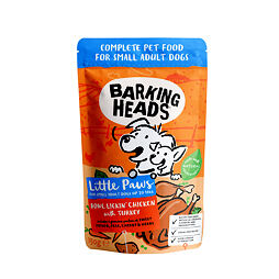 BARKING HEADS Litt.Paws Lickin Chick+Tur kapsička 150g