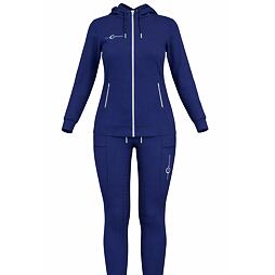 Női edzőszett, pulóver + leggings, sötétkék