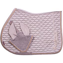 Nyeregpárna + fülpárna KENTAUR Rose Gold bársony, bézs, Full méret