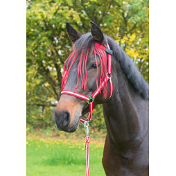 Čelenka s třásněmi proti hmyzu nylonová červená