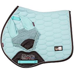 Podsedlová dečka + čabraka na uši KENTAUR, tyrkys, vel. Full