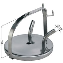 Nerezové víko konve 2 vývody 17 mm pro dvě dojicí soupravy