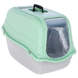 Kočičí záchod Minka světle šedá / mátová  57 cm x 39 cm x 41 cm