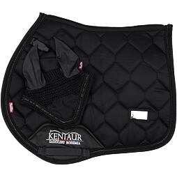 Podsedlová dečka + čabraka na uši KENTAUR JQ MESH, černá, vel. Full