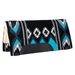 Westernová deka pod sedlo LproWest Arlington, černo/modrá, vel. 85 x 90 cm