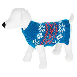 Svetr s norskými vzory pro psy Ellmau, modrý