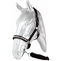 Ohlávka s vodítkem KenTaur fleece, modrá/hnědá