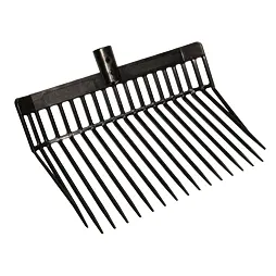 Prémium istálló trágyavilla - műanyag, egyenes, fekete, nyél nélkül