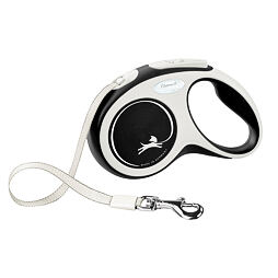 Vodítko Flexi Leash New Comfort Strap pro psy, černé - 5 m