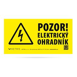 Výstražná tabulka "POZOR! ELEKTRICKÝ OHRADNÍK" 20x10cm