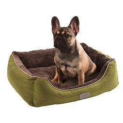 Pelíšek pro psy Samuel, hnědo/zelený