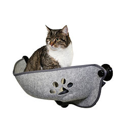 Okenní odpočívadlo pro kočky Filzino, 70 x 26 x 26 cm, šedé