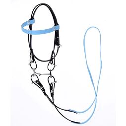 Uzdečka bez nánosníku pro hobby horse LarDen, sv.modrá čelenka,vel. S