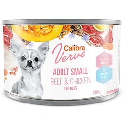Calibra Dog Verve konzerva GF Adult Small Beef&Chick 200g