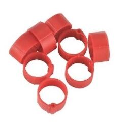 Kroužek zámkový na slepice 16mm, 20ks/bal - Červená