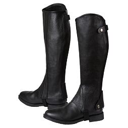 Minichaps kožené Covalliero ELASTO, černá