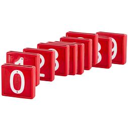 Plastové číslo na obojek, jednomístné, červené