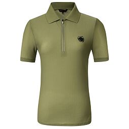 Dámské tričko se zipem Covalliero S/S 2024, olivová