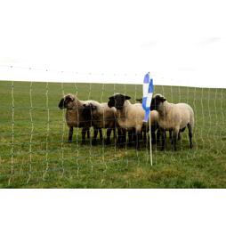 Síť pro ovce, kozy OviNet Maxi výška 122 cm, délka 50 m, jednoduchý hrot, bílá/modrá