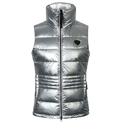 Dámská prošívaná vesta Covalliero A/W 2023, stříbrná