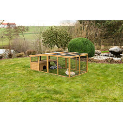 Králíkárna otevřený prostor s otevírací střechou 220 x 115 x 75 cm