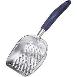 Hliníková lopatka na kočičí toalety, šedá