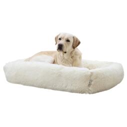 Plyšový pelíšek pro psy Fluffy, krémová