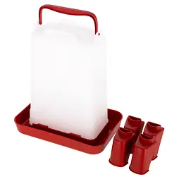 Műanyag ivótál lábakkal, 3,5 l, piros-fehér