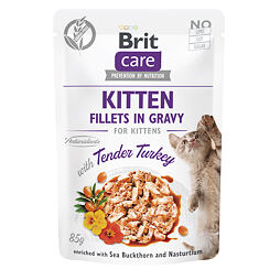 Brit Care macskafilé mártásban Kitten Ten.Pulykát 85g