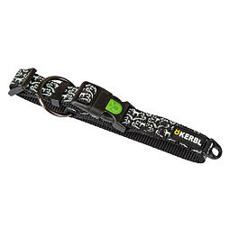 Obojek pro psy se svítícím potiskem Shiny NIGHT, černý