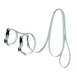 Postroj pro králíky s vodítkem, 120 cm, modrý