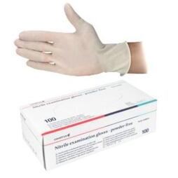 Nitrilové vyšetřovací rukavice CVET bez pudru L, 100ks/bal bílé