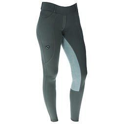 Dámské jezdecké legíny s koženým sedem Covalliero A/W 2023, nefritově zelená