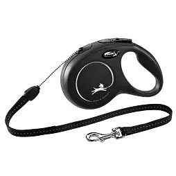Flexi Classic Rope kutyapóráz, S méret, 8 m hosszú, max. 12 kg, fekete