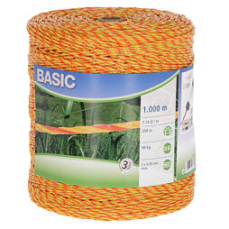 Lanko pro elektrický ohradník BASIC 1000m žlutá/oranžová