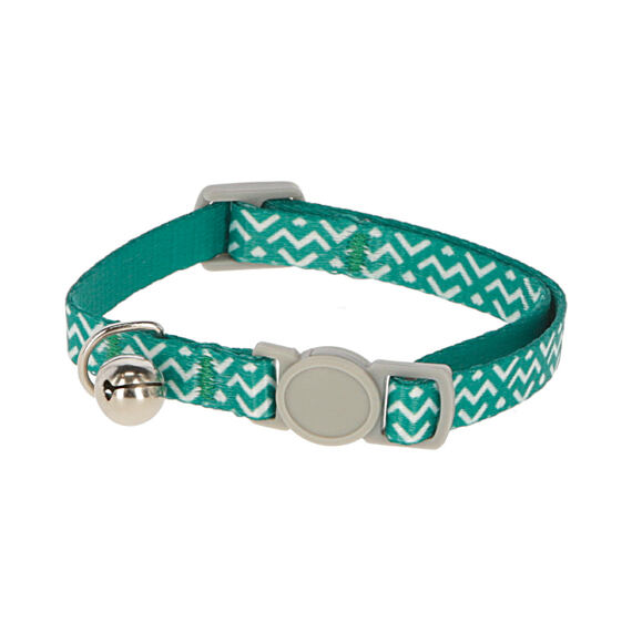 Obojek pro kočky, bílo/zelený