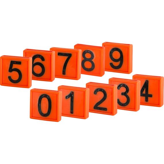 Plastové číslo na obojek, jednomístné, oranžové
