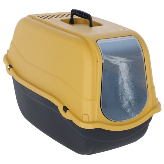 Kočičí záchod Minka černá / medová 57 cm x 39 cm x 41 cm