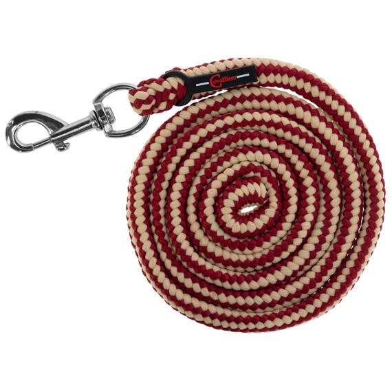 Vodítko Hippo s klasickou karabinou 200cm, Vínová / béžová