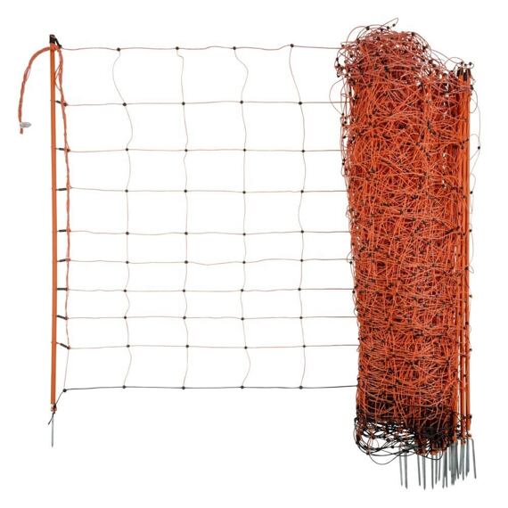 Síť pro ovce OviNet, výška 108 cm, délka 50 m, jednoduchý hrot, oranžová
