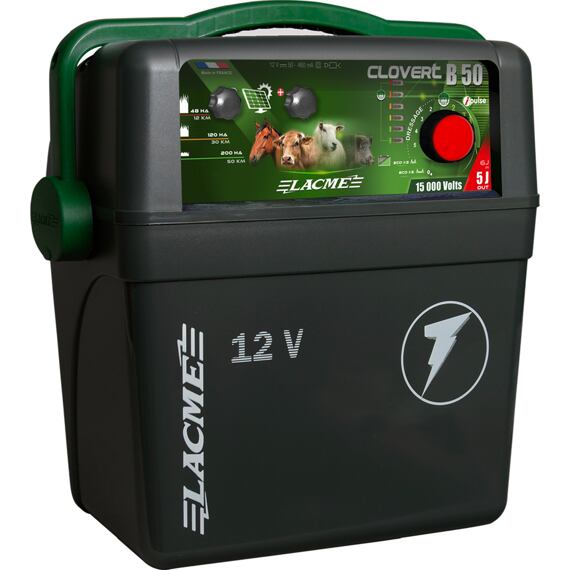 Ohradníkový akumulátorový zdroj CLOVERT B50, 5J 12V