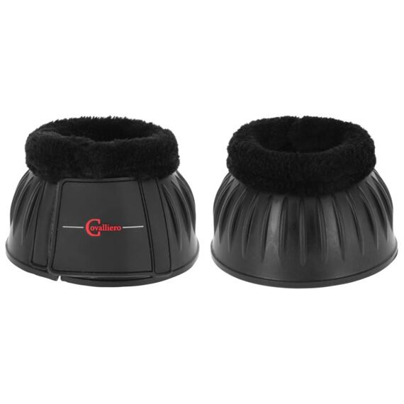 Gumové zvony na kopyta s fleecem Teddy černá