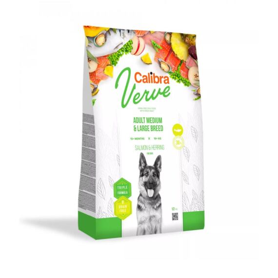Calibra Dog Verve GF Adult Medium&Large Salmon&Herring 12kg