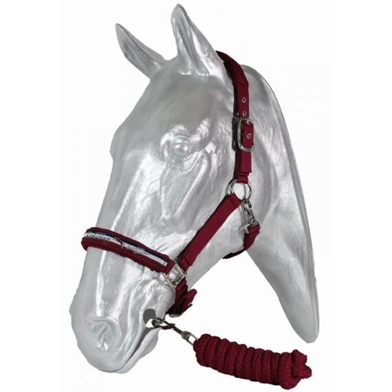 Ohlávka s vodítkem KenTaur fleece, červená