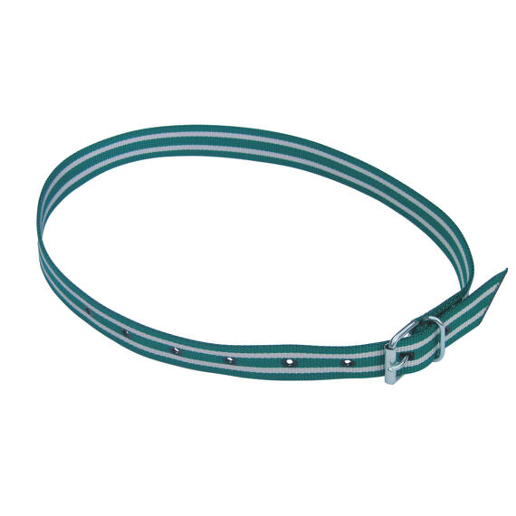 Obojek na krk tkaný pro číselné označení, pásková spona, zelená/bílá, 135cm