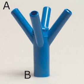 Rozvodka čtyřcestná dezinf. modrá