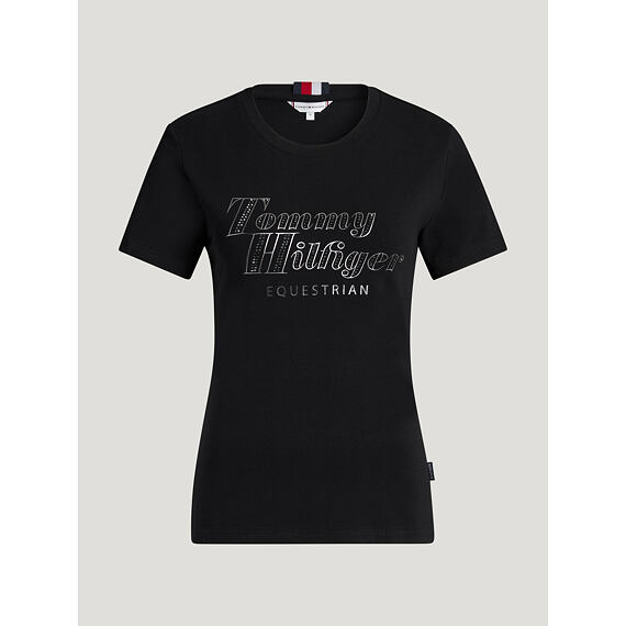 Női strasszos póló TOMMY HILFIGER Malibu, fekete
