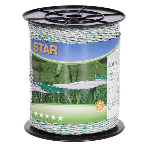 Lanko pro elektrický ohradník STAR 400m bílá/zelená