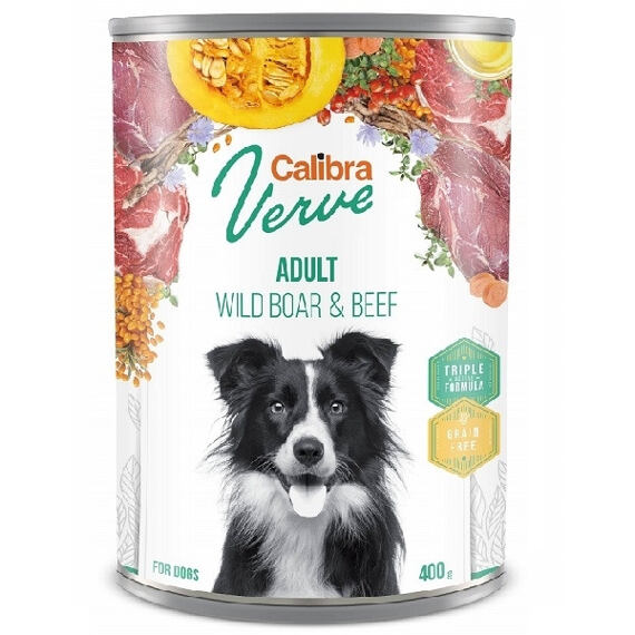 Calibra Dog Verve konzerva GP Adult Wild Boar&Beef 400g