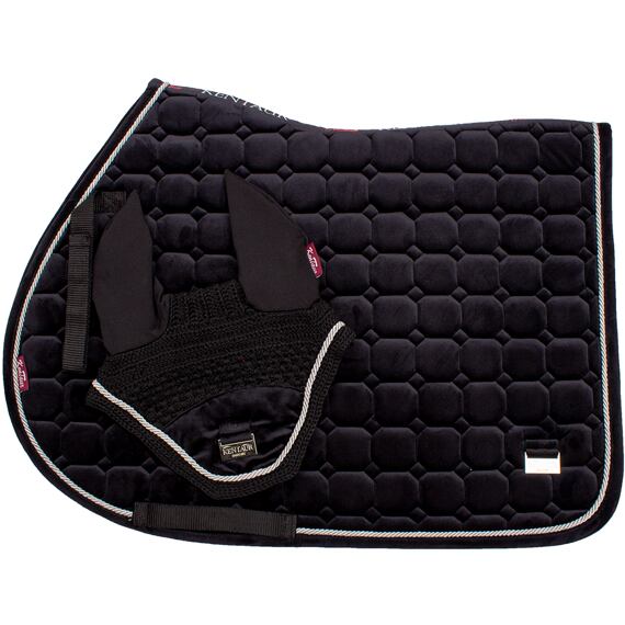 Podsedlová dečka KENTAUR  Samet s náušníky, všestranná, černá